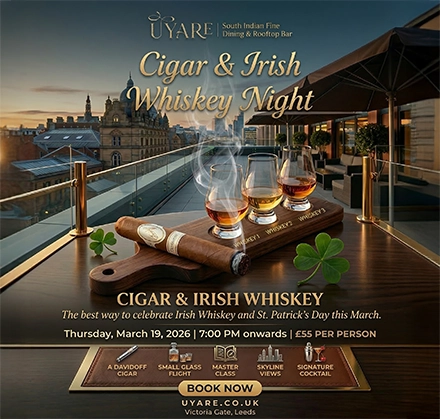 Book Uyare Cigar & Irish Whiskey Night, £55 per person