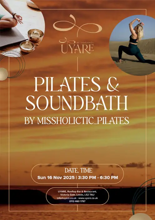 UYARE Pilates and Soundbath event poster