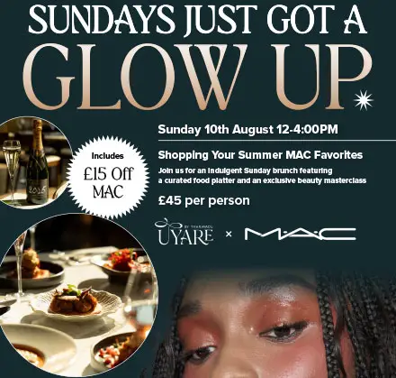 Uyare x MAC Exclusive Summer Beauty Masterclass poster, Sunday 10th August