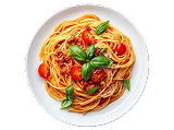 Uyare restaurant spaghetti pasta with tomato and basil