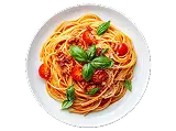 Uyare restaurant spaghetti pasta with tomato and basil
