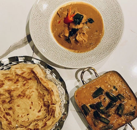 Uyare Kerala-style curry with roti, modern Indian dining in Leeds