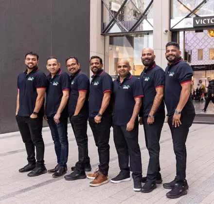 Uyare Tharavadu team outside Victoria Leeds