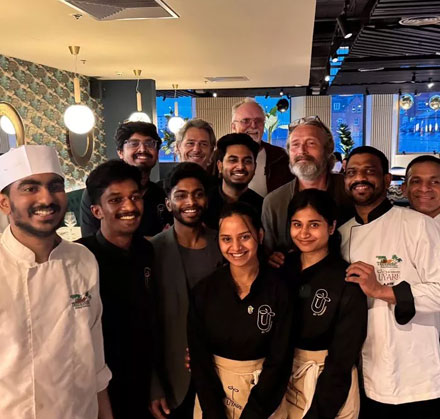 Uyare restaurant staff team photo, featured in Leeds celebrity sighting story