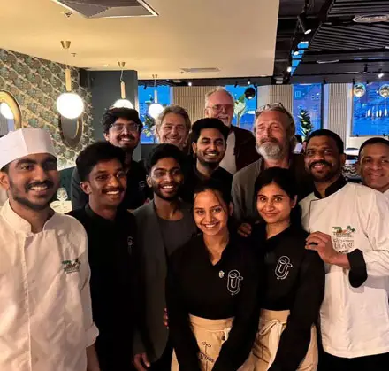 Uyare restaurant staff team photo, featured in Leeds celebrity sighting story