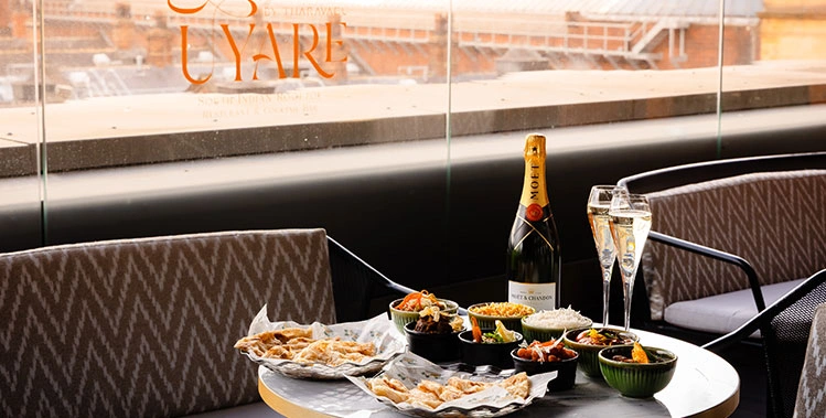 Uyare exclusive rooftop dining with champagne and curated dishes