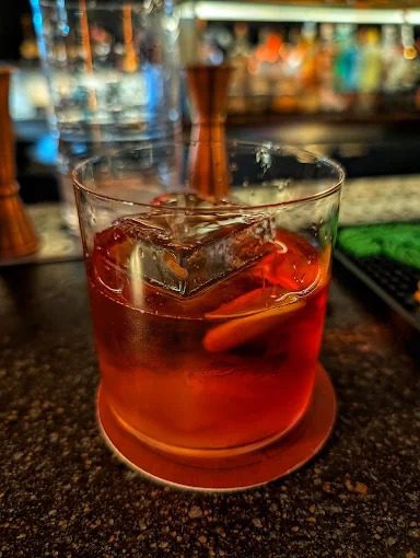 Negroni or Old Fashioned cocktail served at Uyare rooftop bar Leeds