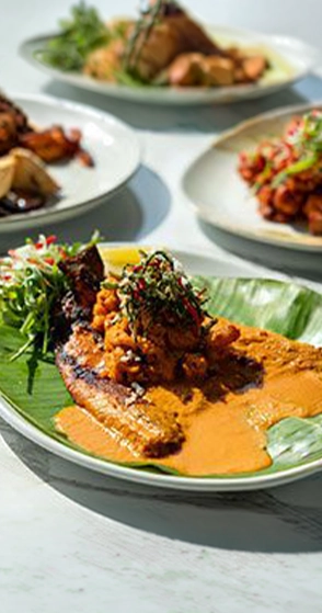 Kerala dish served on a banana leaf